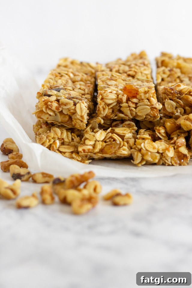 Sweet and Savory Granola Bars Straight On