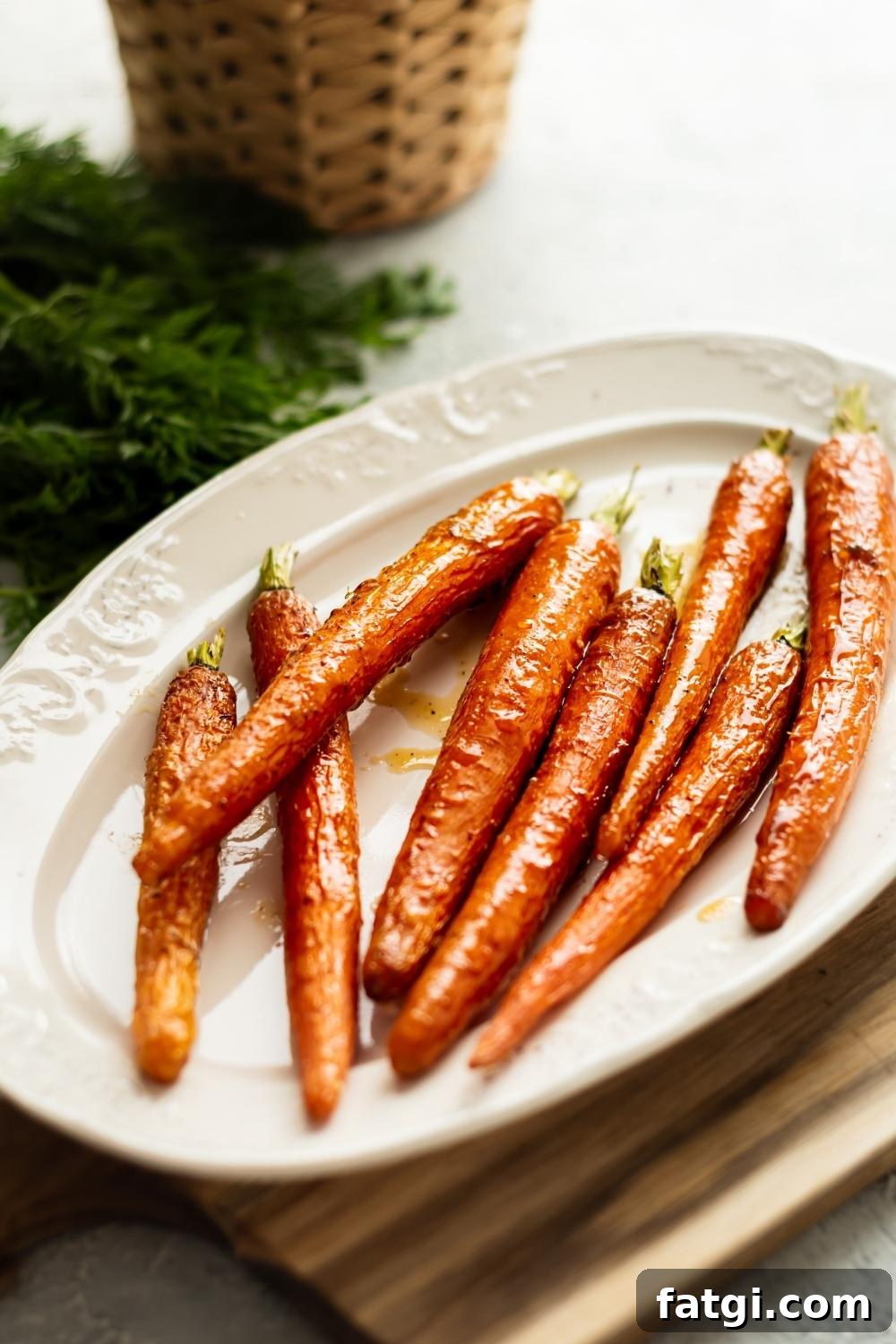 candied carrots on a white plate