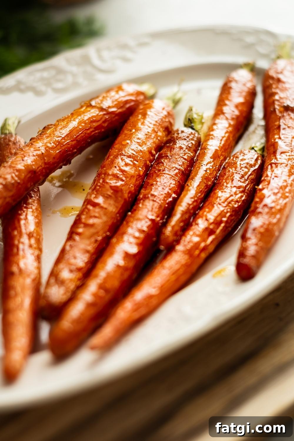 close up of candied carrots