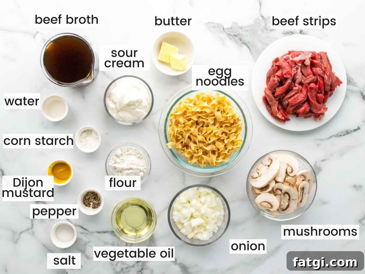 Instant Pot Beef Stroganoff with Tender Beef and Creamy Sauce 5 Ingredients