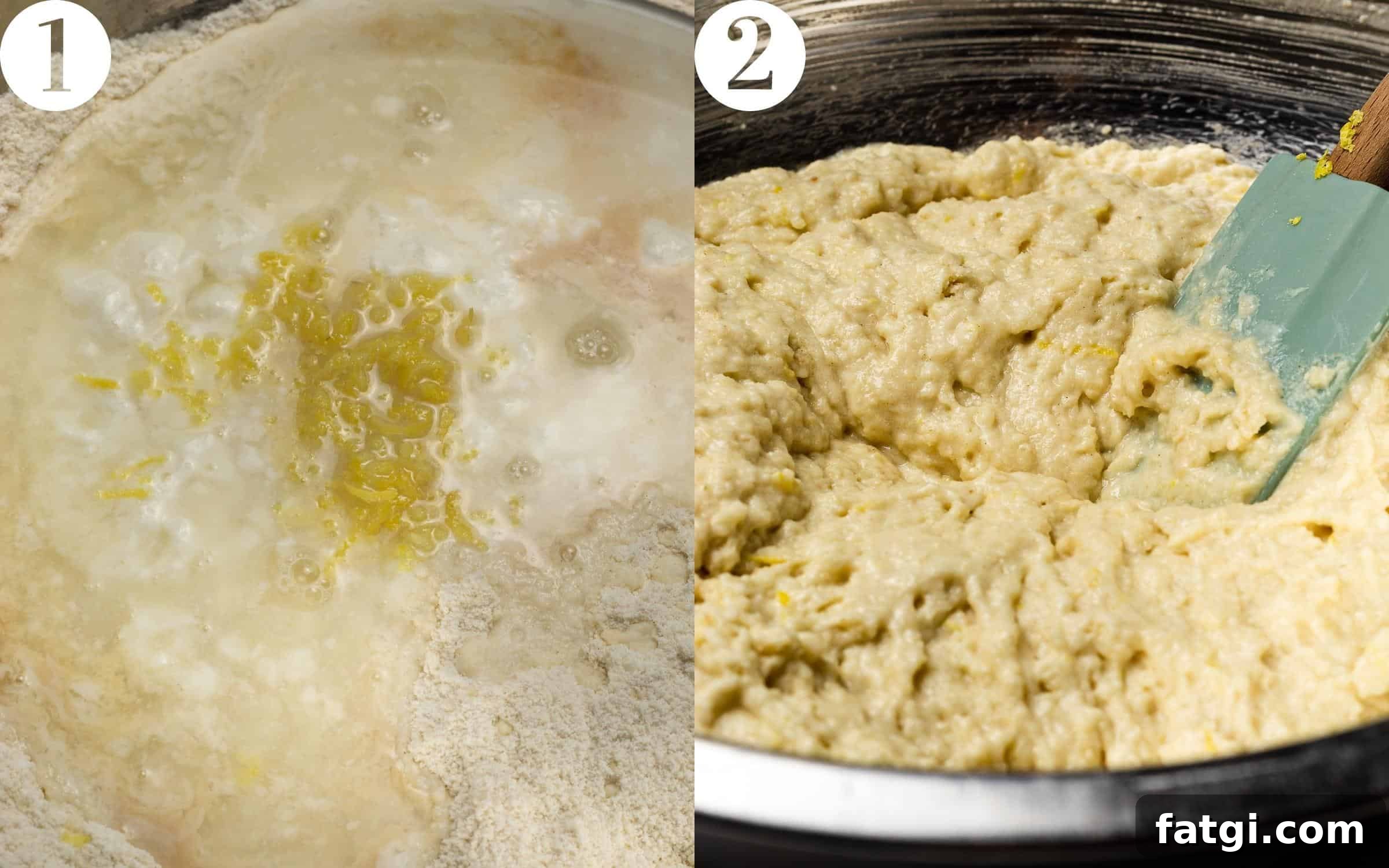 Gluten-Free Lemon Drizzle Loaf Cake Recipe 5 gluten-free lemon drizzle cake batter before and after mixing