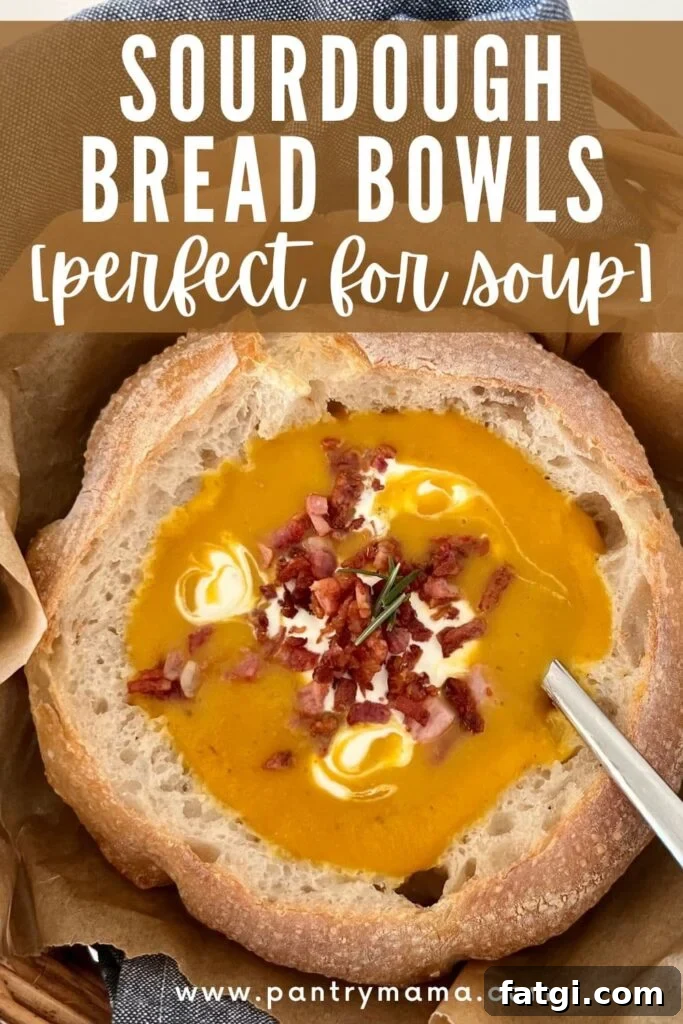 SOURDOUGH BREAD BOWL RECIPE - PINTEREST IMAGE