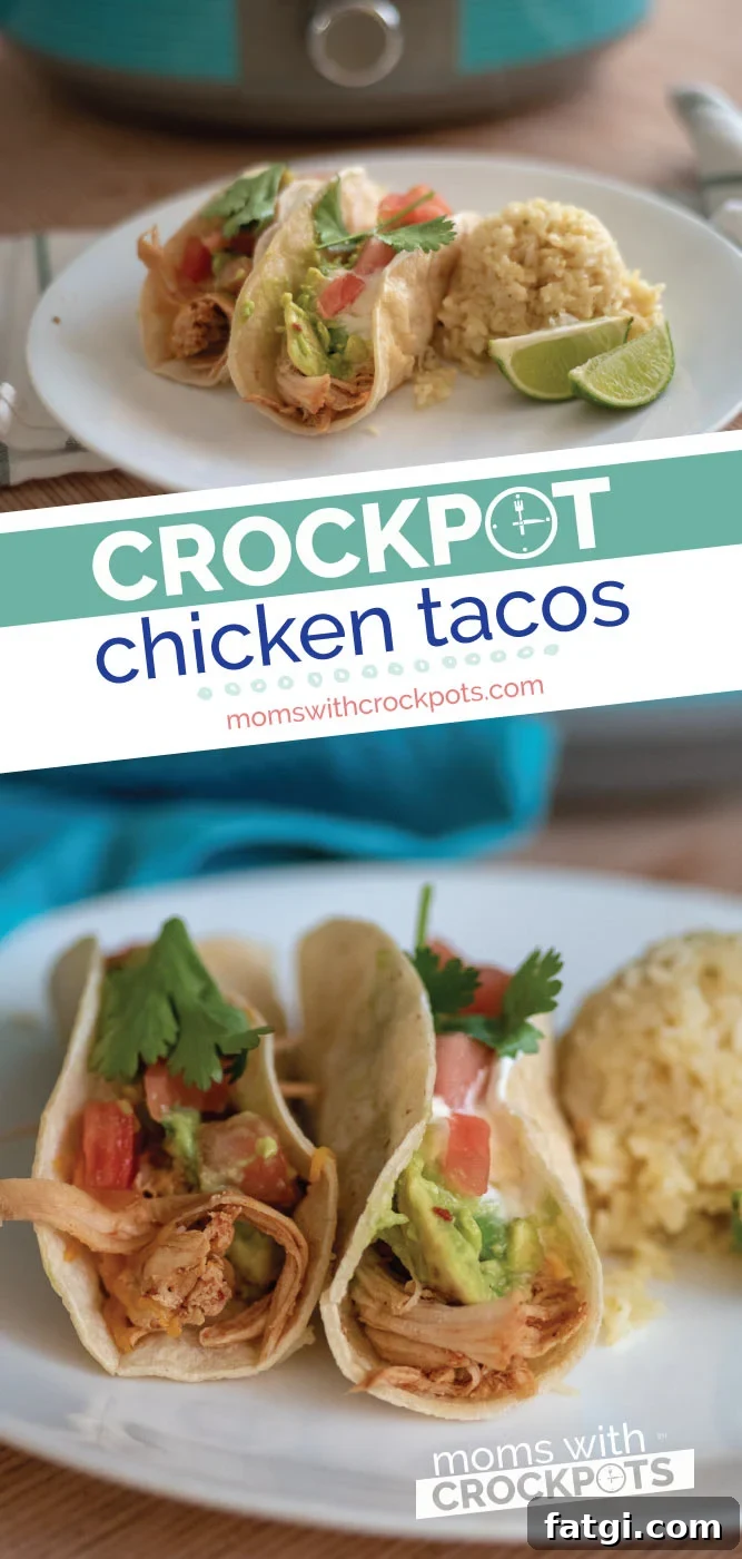 Taco Tuesday will never be the same! Pull out your slow cooker and try this flavorful Crockpot Chicken Tacos Recipe! Only 3 ingredients!