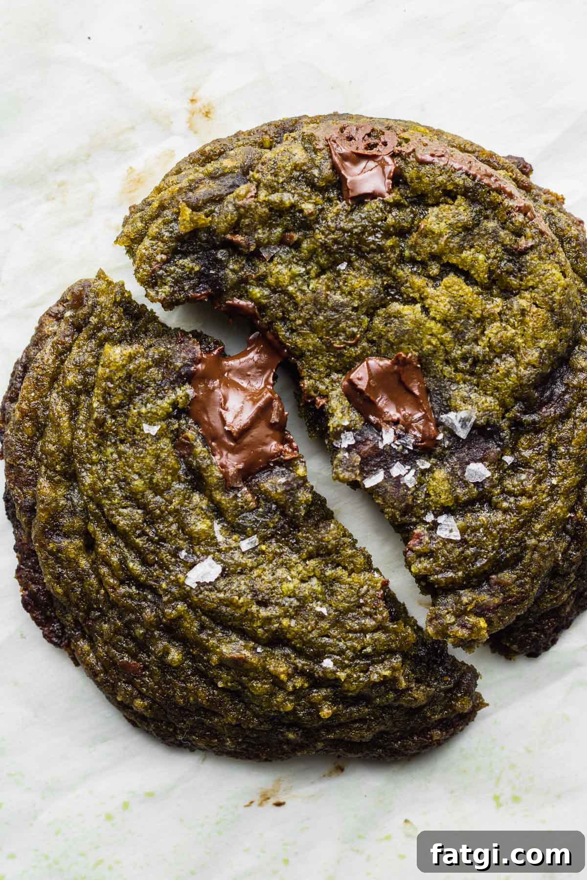Freshly baked matcha anko cookies