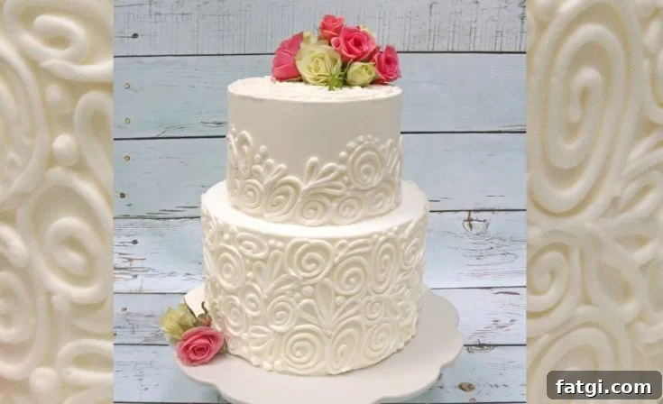Pretty Piping Design (with fresh flowers)