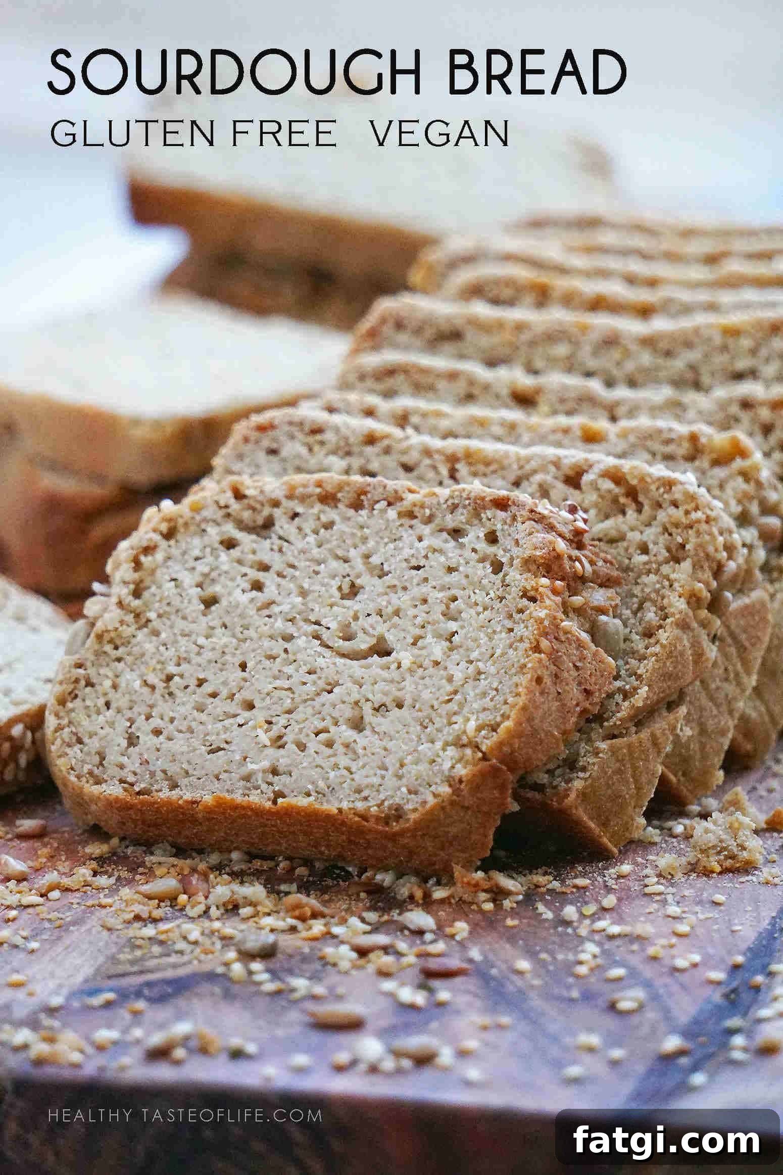 Easy gluten free sourdough bread sliced