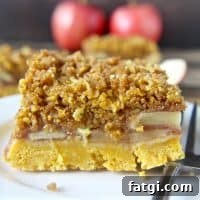 Vegan apple crumb bars made with coconut oil