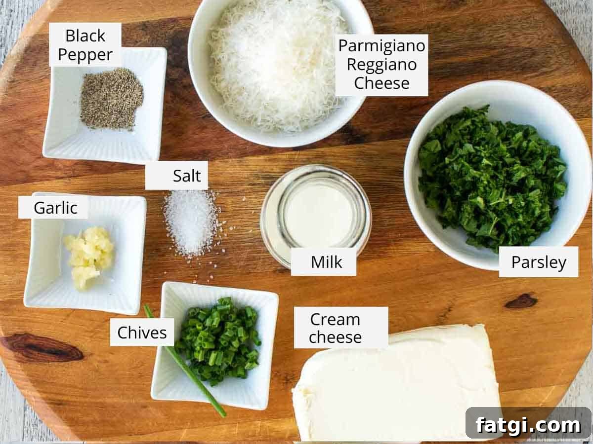 Creamy Homemade Garlic and Herb Cheese Spread Recipe 3 Ingredients for this recipe as in the recipe card.