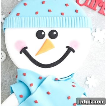 Easy Snowman Cake on Gray Background