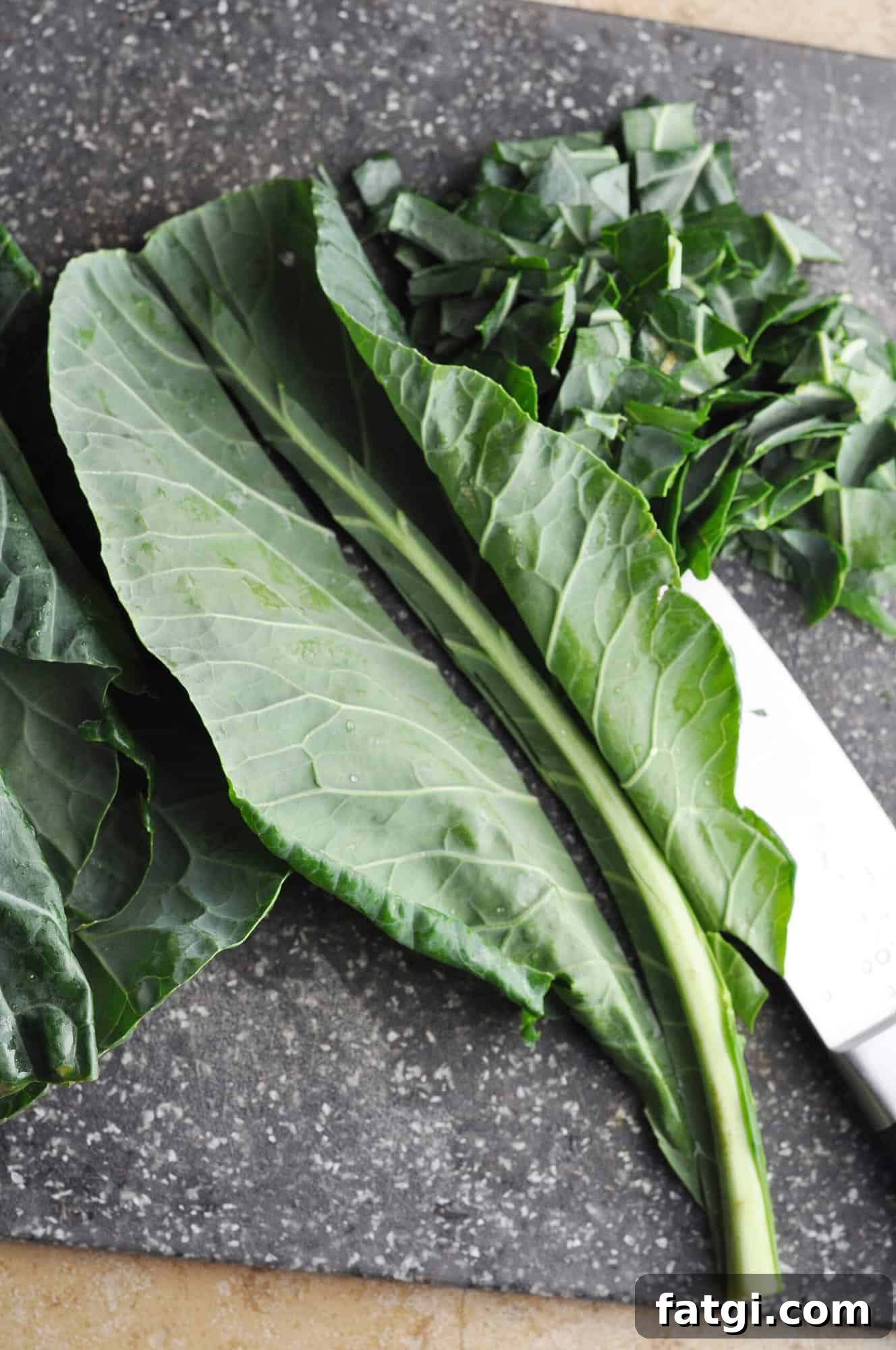 Chopped collard greens