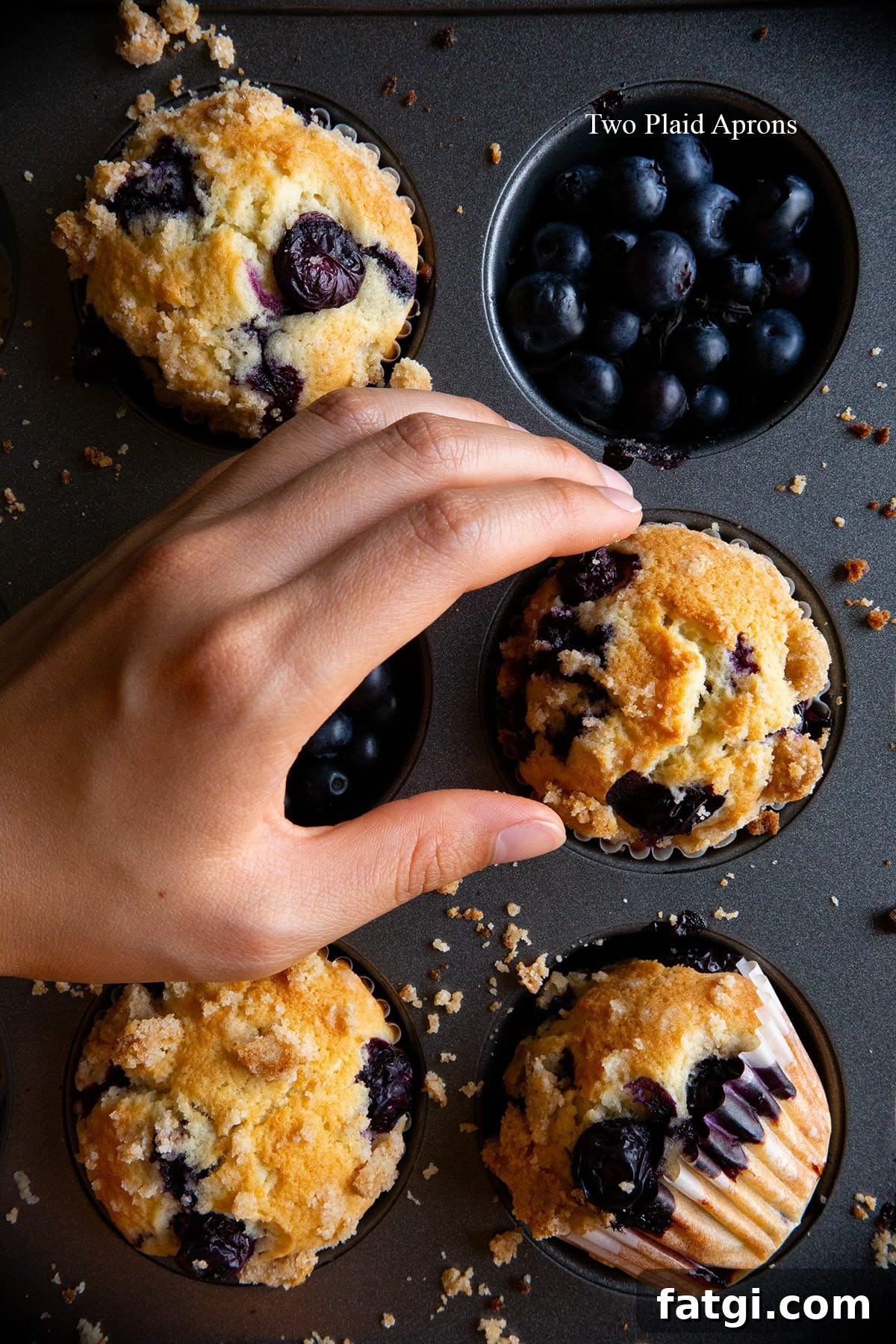 Cooling dairy free blueberry muffins