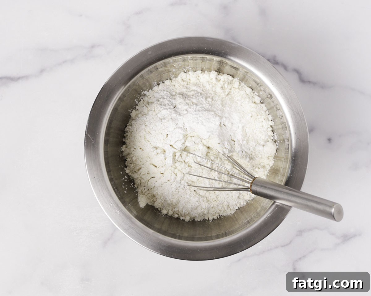 Dry ingredients for blueberry muffins
