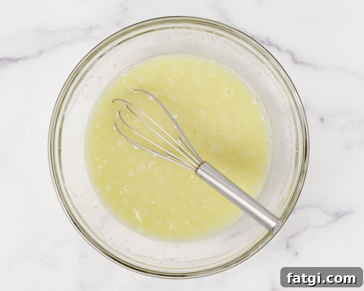 Whisked muffin batter ingredients