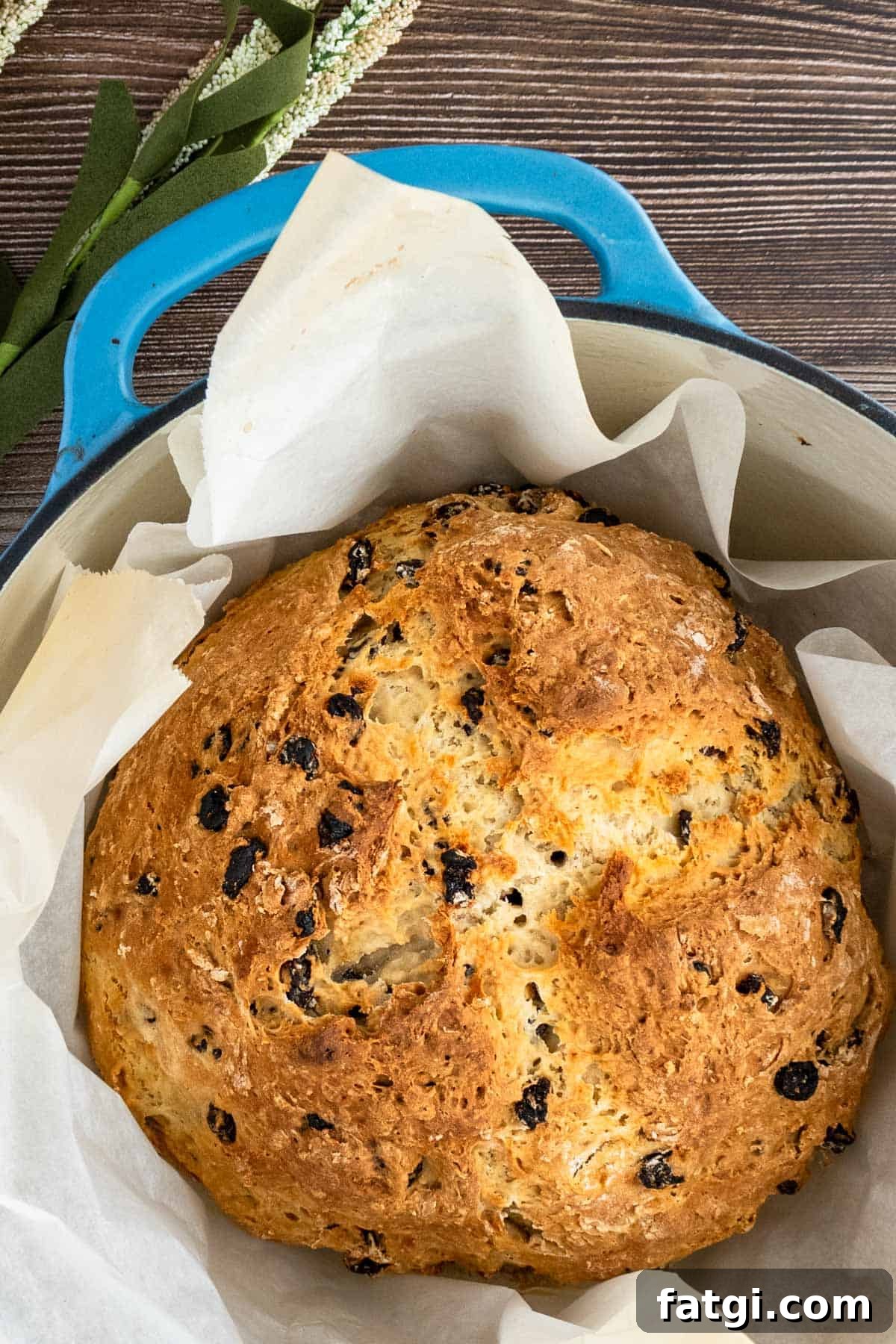 Above shot of Irish Bread. 