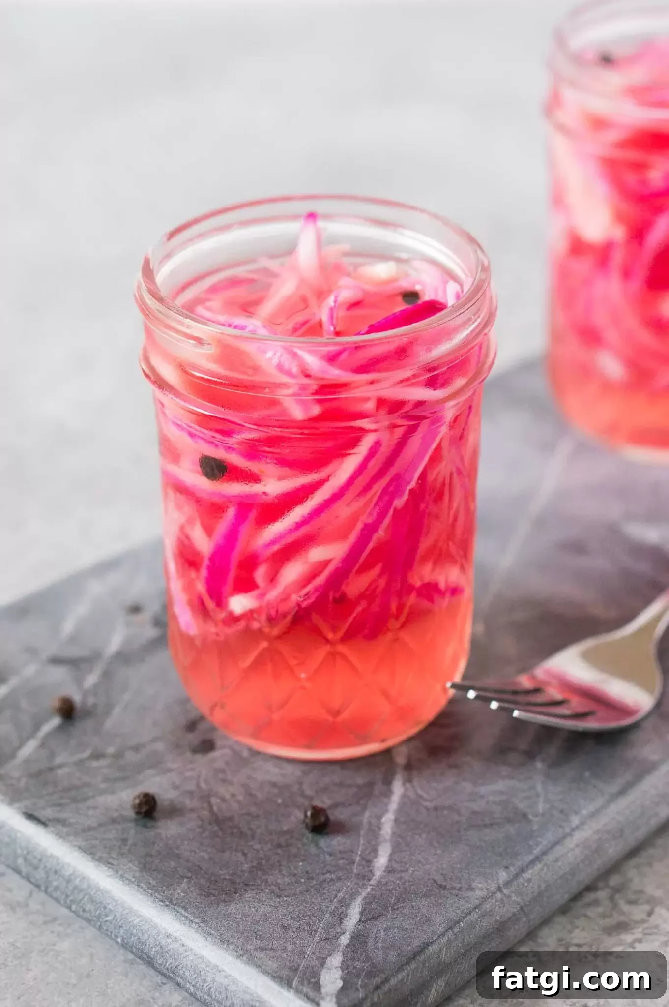 Pickled Red Onions Recipe for Tacos and Salads 8 pickled red onions in a jar