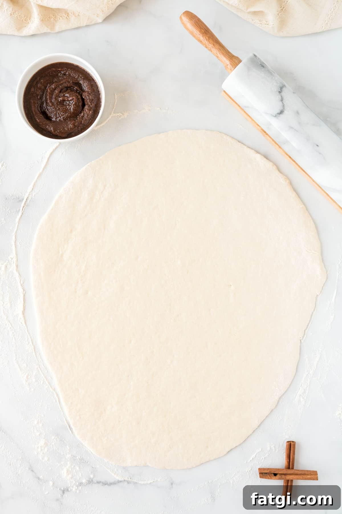 the dough rolled out