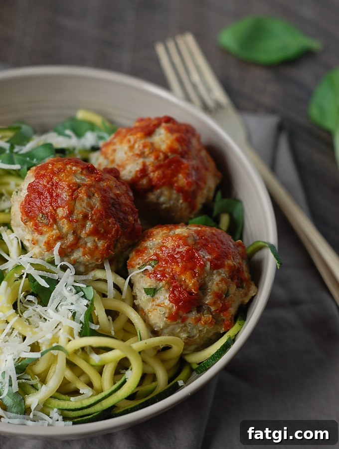 Easy Baked Chicken Meatballs with Quinoa (Gluten-free)