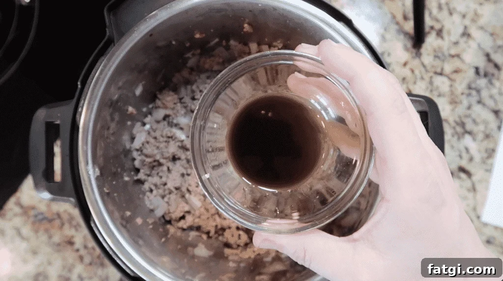 Adding Worcestershire sauce