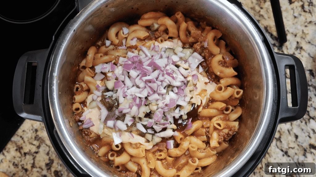 Looking at food in pot