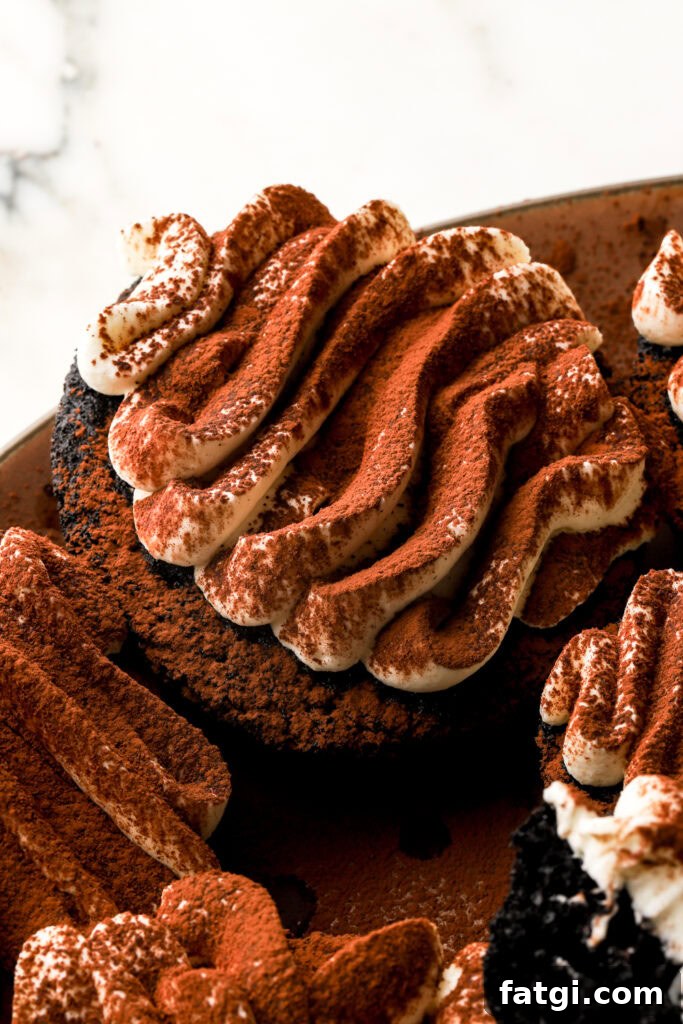 Baked Chocolate Tiramisu Donuts with Mascarpone Cream Recipe 3 chocolate tiramisu donut frosted with mascarpone cream and dusted with cocoa powder