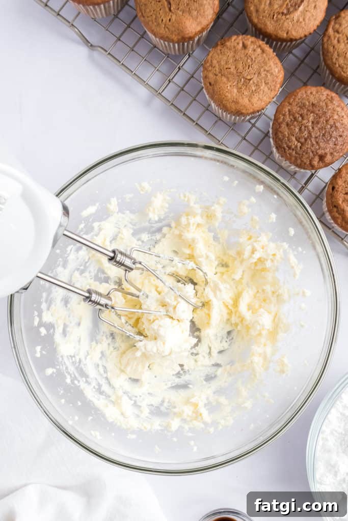 Creamed butter in a bowl.