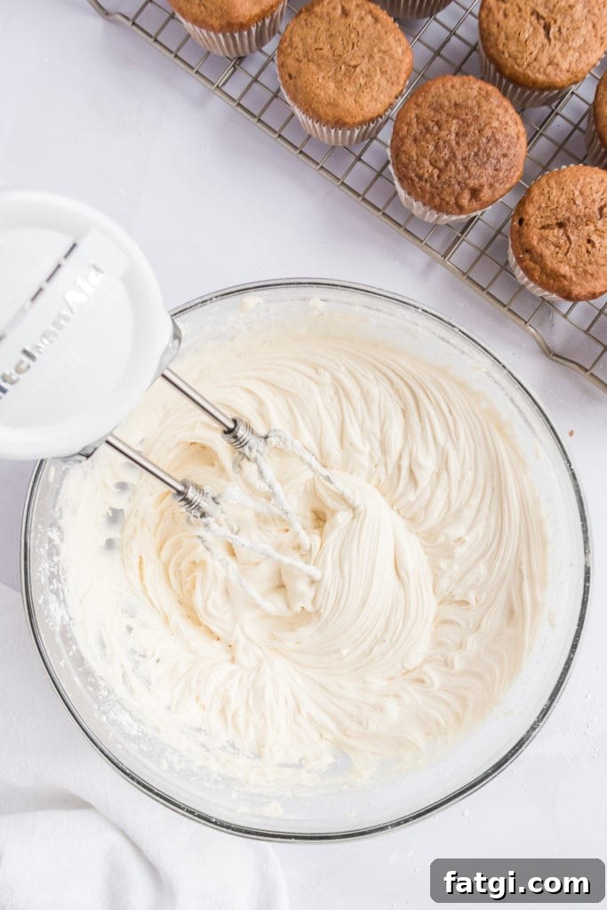 Top down view of frosting in a bowl.