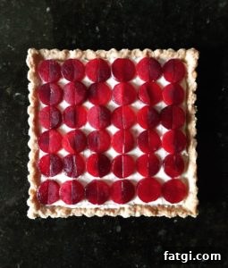 Plum tart on a plate