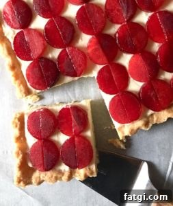 Sliced plums for tart