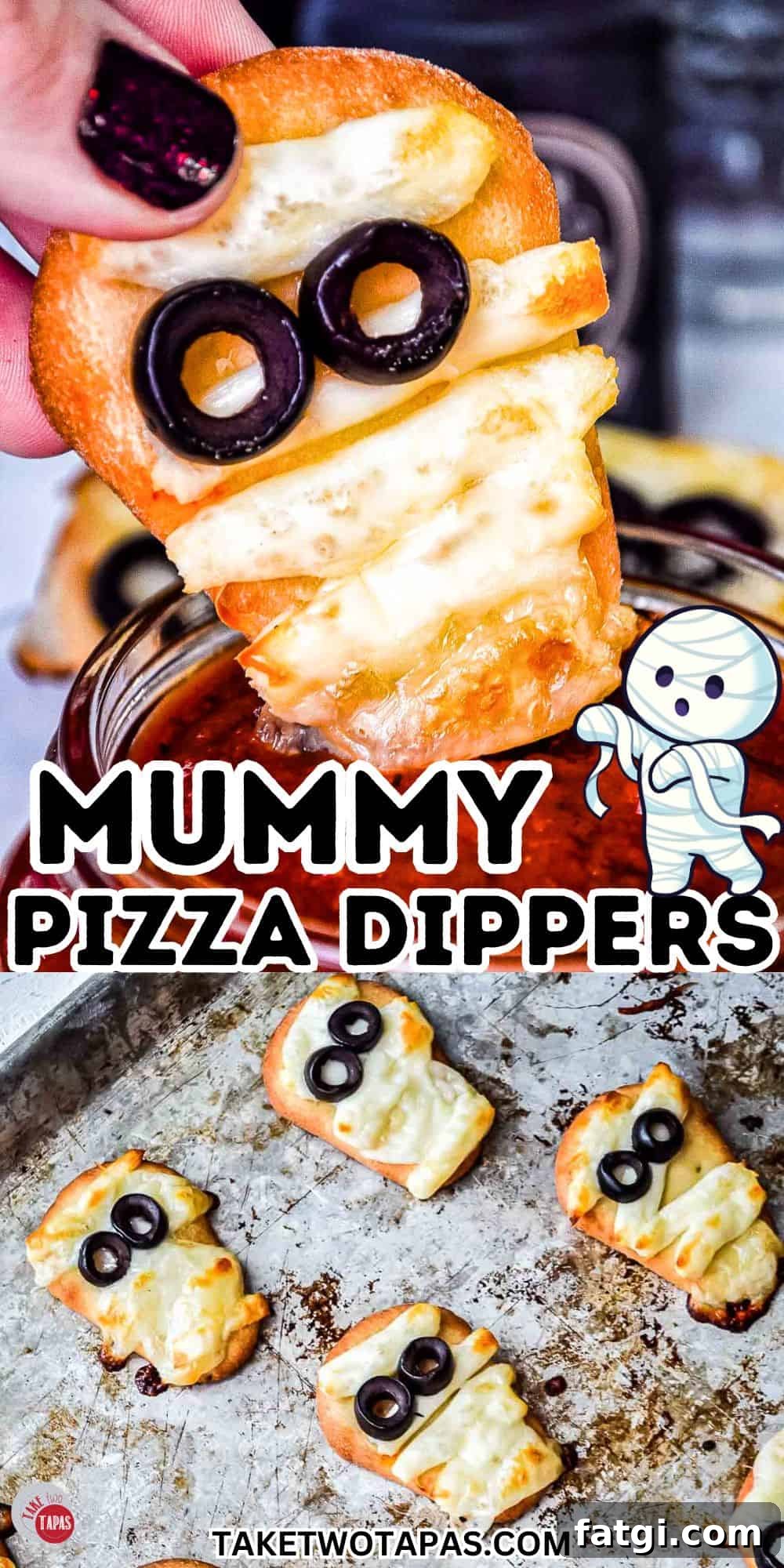 Mini Mummy Pizza Dippers for Halloween 12 mini mummy shaped pizza dippers