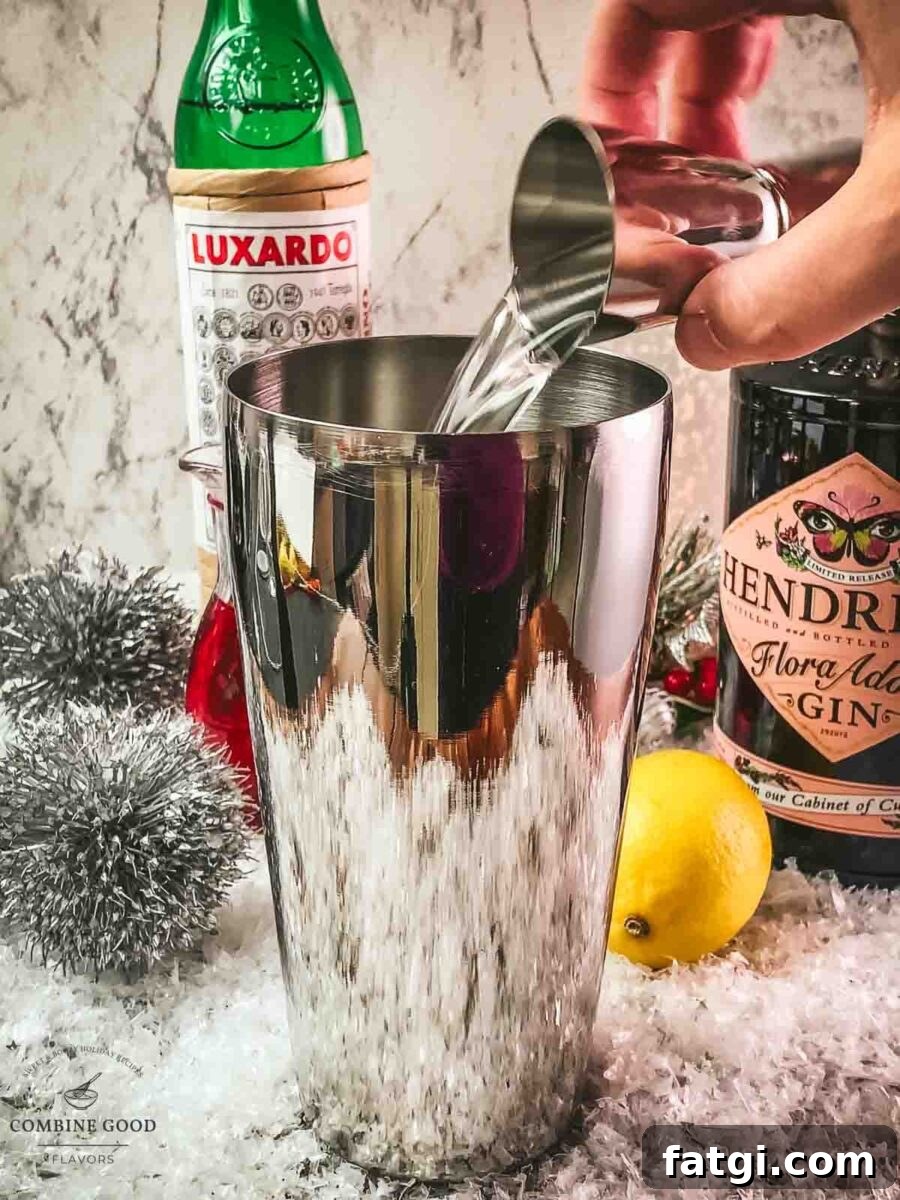 Cranberry Maraschino Sour Cocktail Recipe 8 Add Luxardo Maraschino to the shaker tin.