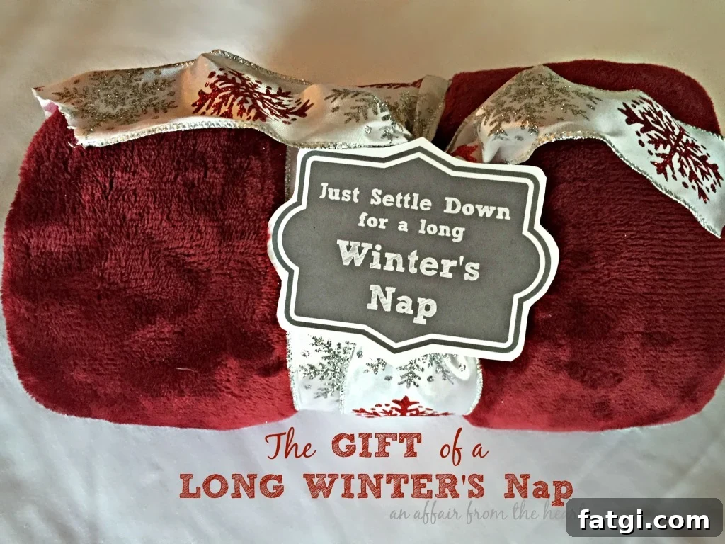 Printable Winter Nap Gift Tag - Settle Down Design 2 long winters nap gift