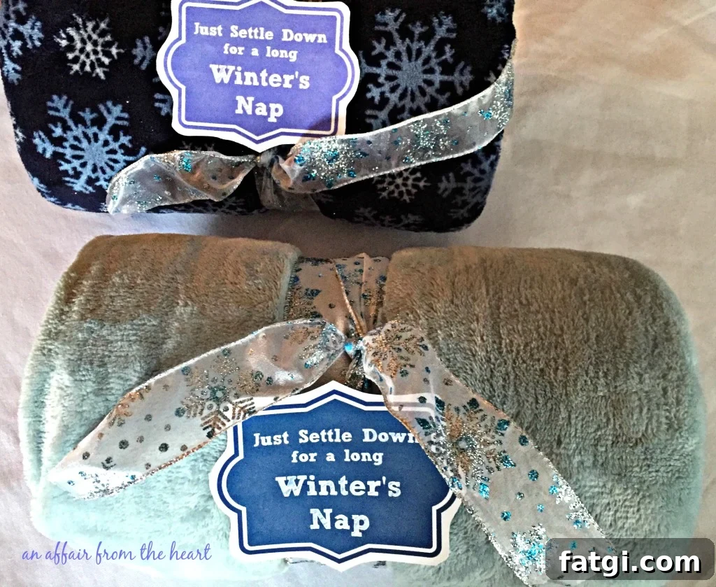 Printable Winter Nap Gift Tag - Settle Down Design 3 long winters nap gift