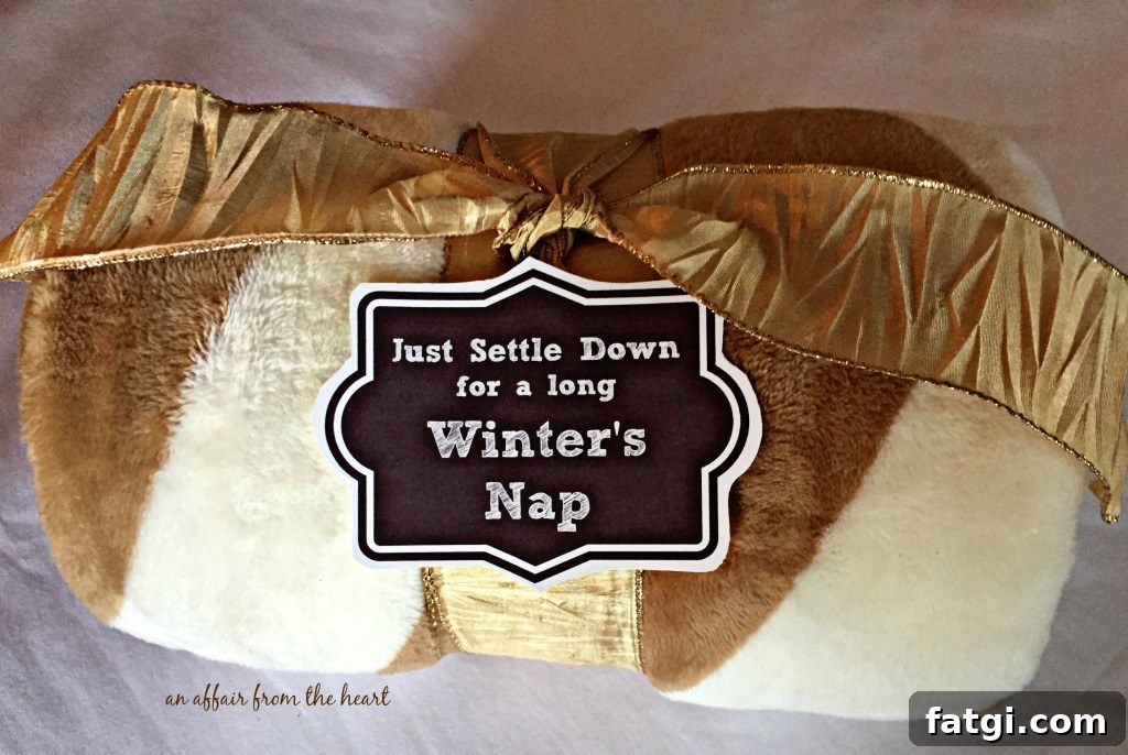 Printable Winter Nap Gift Tag - Settle Down Design 5 long winters nap