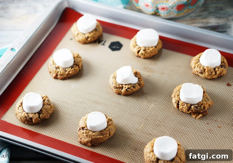 Soft and chewy s'mores cookies.