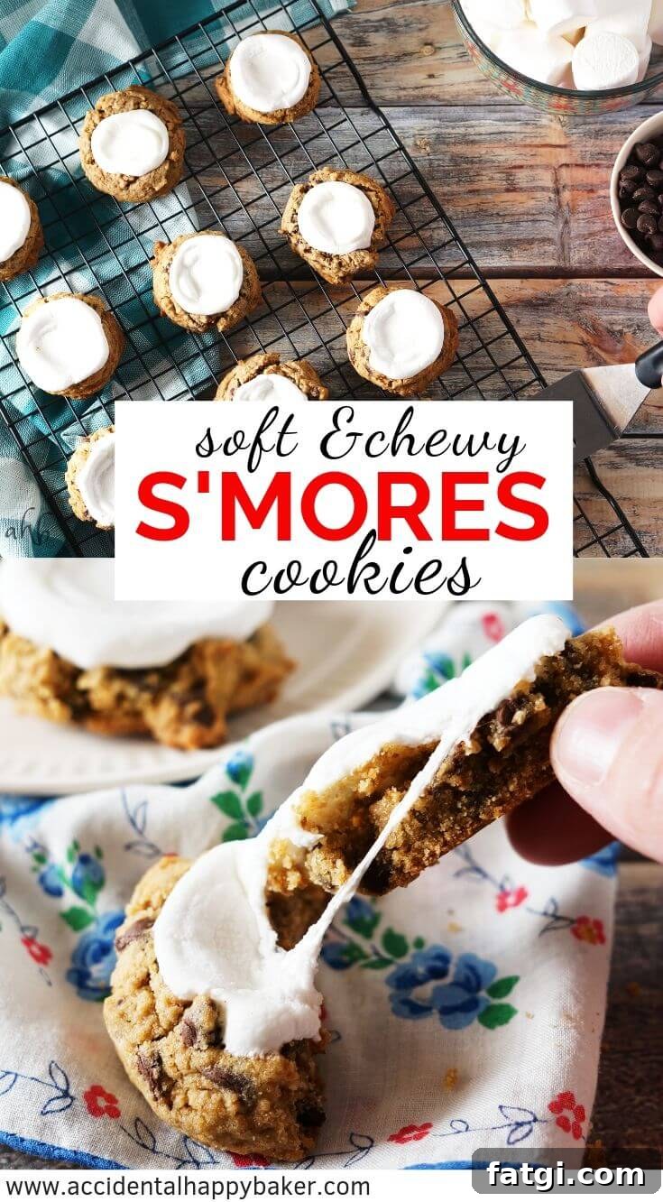 Soft and Chewy Smores Cookies - Loaded with chocolate chips, marshmallows, and graham cracker flavor