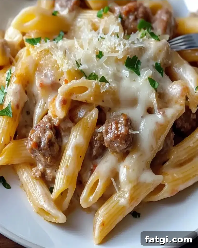 Rich Creamy Penne with Savory Italian Sausage Recipe