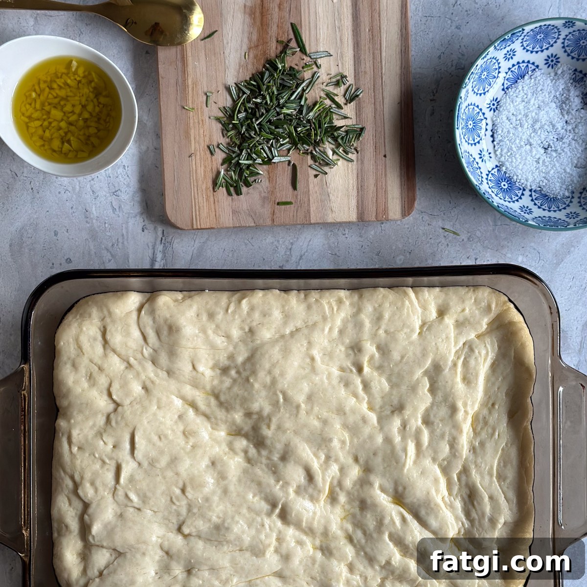 focaccia topping preparation