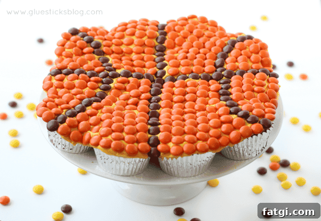 Fun Cake Recipes Kids Can Make at Home 20 Basketball cupcake cake on platter.
