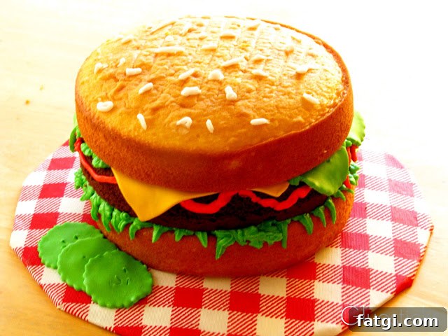 Fun Cake Recipes Kids Can Make at Home 5 Checkerboard cake platter with hamburger themed cake.