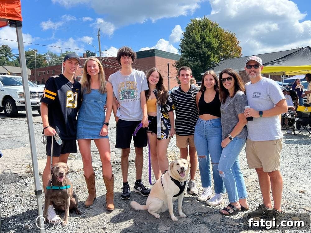 AnnMarie from Simply2Moms with her family tailgating at college football game