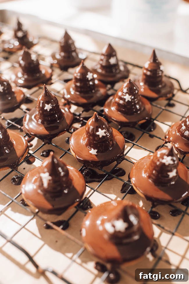 Halloween Witch Hat Smores Cupcakes 11 Chocolate-covered witch hat cupcake toppers