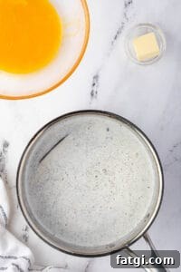 scalded half and half with vanilla bean