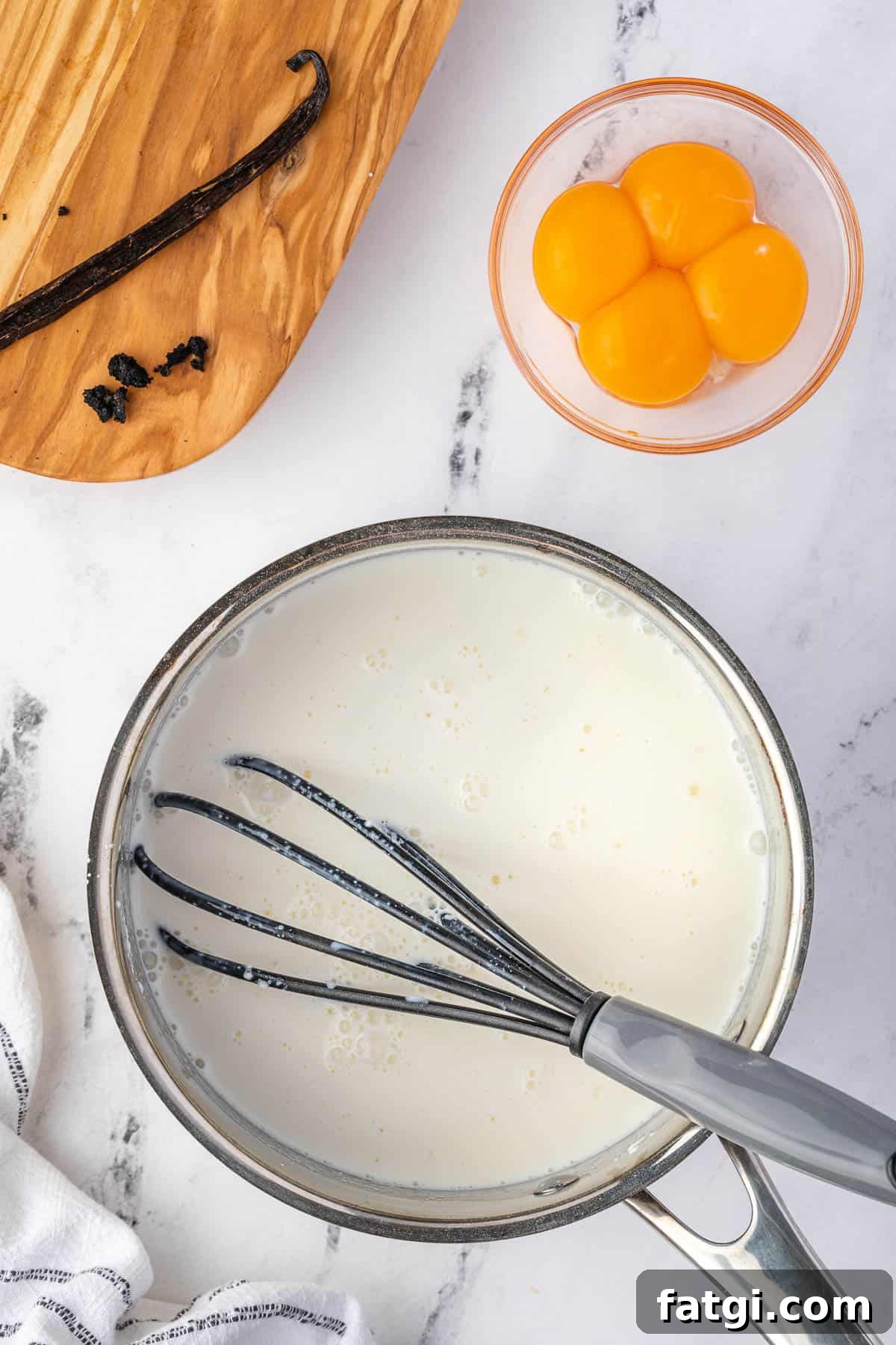 half and half in pan for pudding recipe