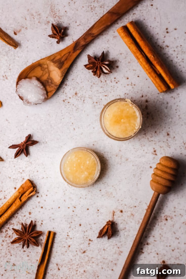 Honey cinnamon lip scrub