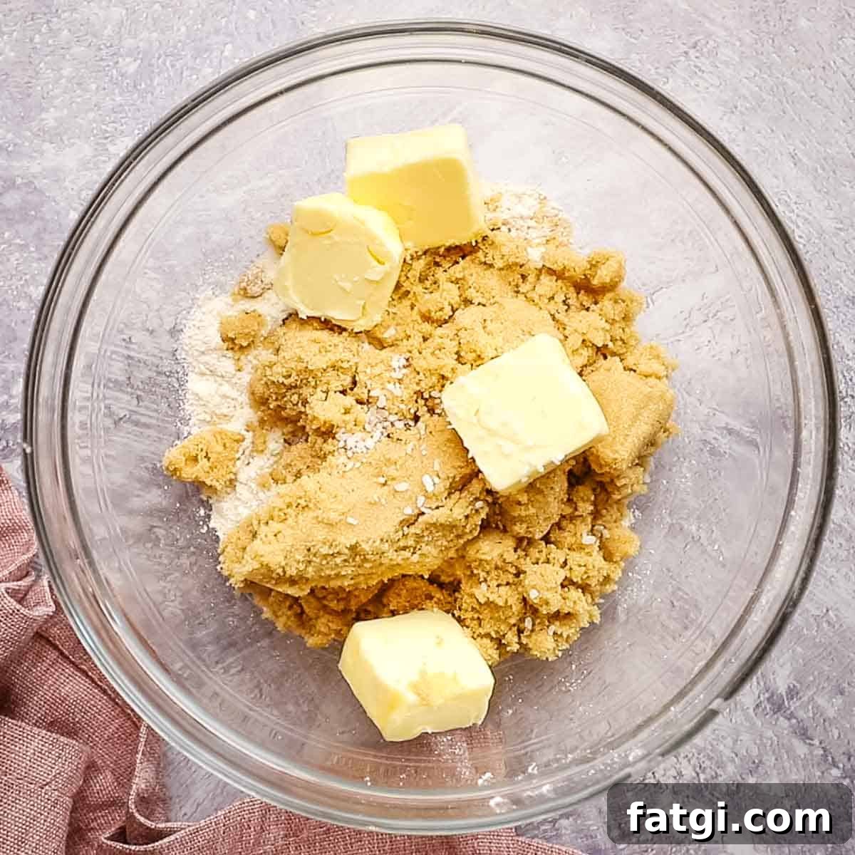 ingredients for crumb topping in a bowl