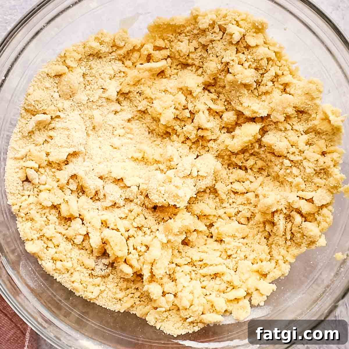 mixed streusel topping in a bowl