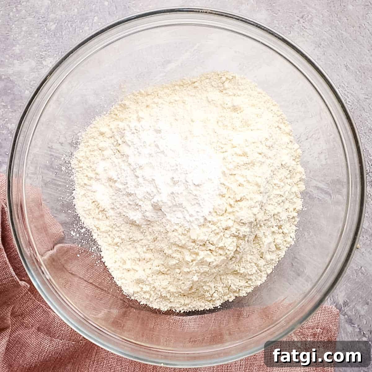 dry ingredients for cake in a bowl