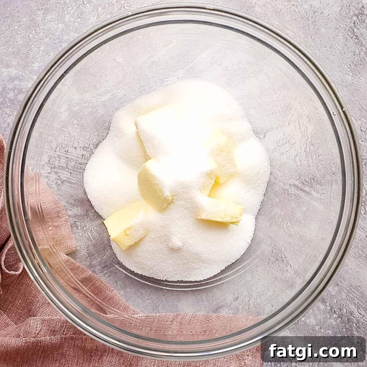 butter and sugar in a bowl