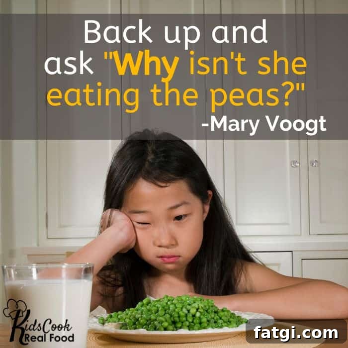 Why Feeding Style Matters More Than Food for Kids 2 We need to back it up and ask 'Why isn't she eating the peas?' -Mary Voogt