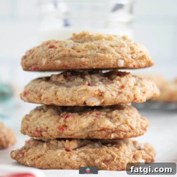 Candy Cane Cream Cheese Cookies are perfect for Christmas. Soft and chewy cookies sprinkled with candy cane bits throughout. Easy Christmas cookie recipe and great for cookie trays.